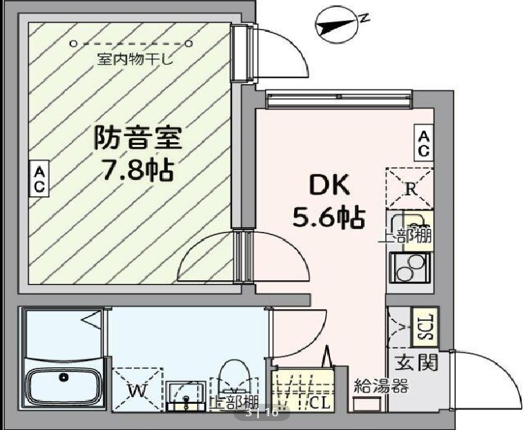 練馬区春日町3丁目楽器可（防音・弦木金管楽器・DTM・声楽）マンション 間取り