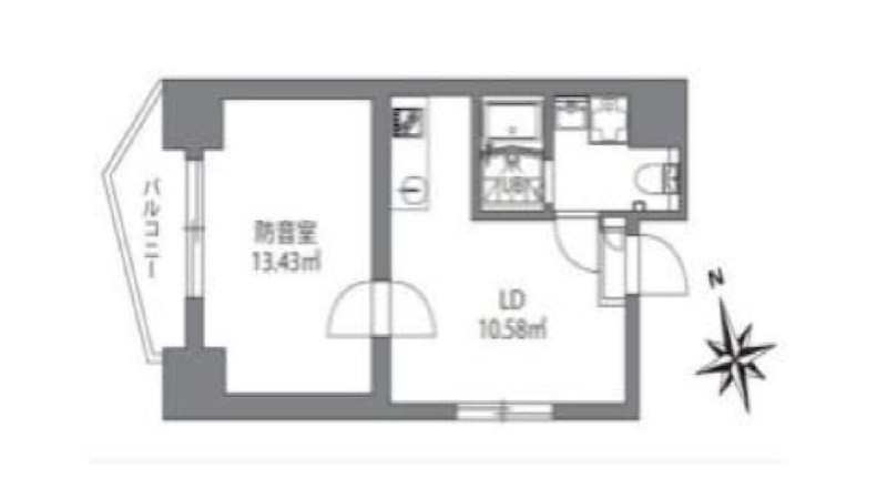 新宿区大京町26楽器可（防音・24時間演奏・グランドピアノ・弦管楽器・声楽・DTM）マンション 間取り