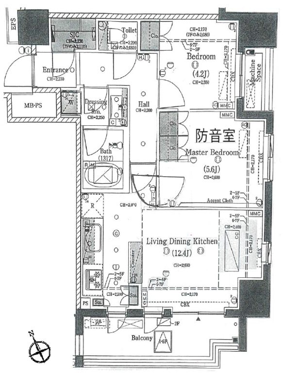 武蔵野市吉祥寺本町1丁目楽器可（防音・ピアノ・弦楽器・DTM・声楽）マンション 間取り