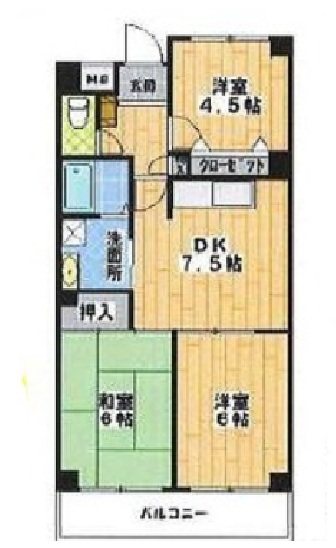 朝霞市溝沼3丁目楽器可(防音・グランドピアノ・弦・管打楽器・声楽)マンション 間取り