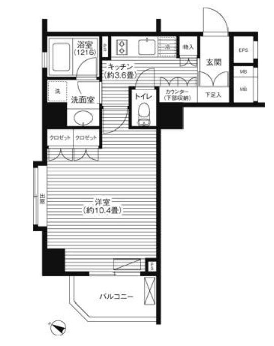 渋谷区代々木3丁目楽器可（アップライトピアノ・電子ピアノ）マンション 間取り