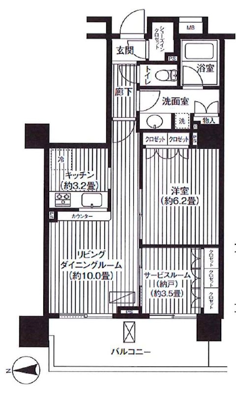 大田区蒲田3丁目楽器可（グランドピアノその他楽器その都度相談）マンション 間取り
