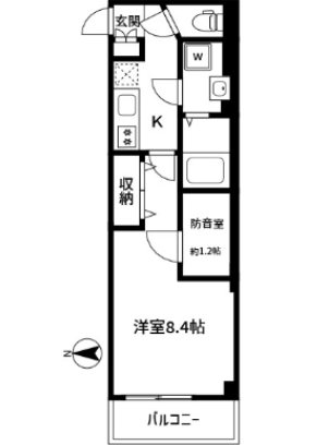 荒川区南千住3丁目楽器可(防音・弦・管楽器・声楽)マンション 間取り