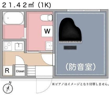 川口市本町3丁目楽器可（防音・24時間演奏・グランドピアノ・弦管楽器・声楽・DTM）築浅マンション 間取り