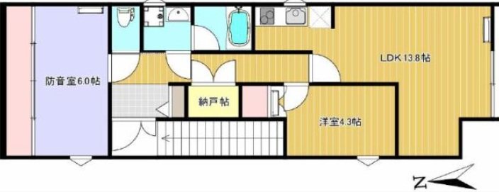練馬区豊玉上1丁目楽器可(防音・グランドピアノ・弦楽器・声楽)マンション 間取り