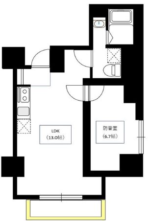 台東区三筋1丁目楽器可（24時間・防音・ピアノ・弦・管・声楽・DTM）マンション 間取り