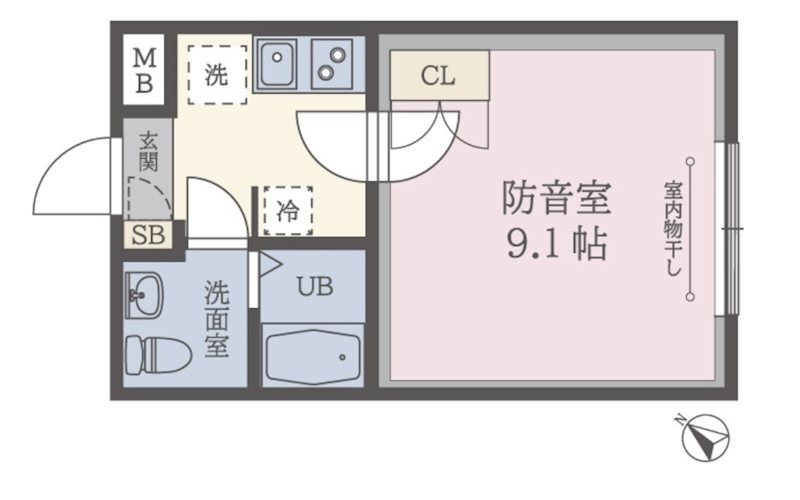 杉並区上荻1丁目楽器可(防音・24時間演奏・電子ピアノ・弦管楽器・声楽・DTM)マンション 間取り