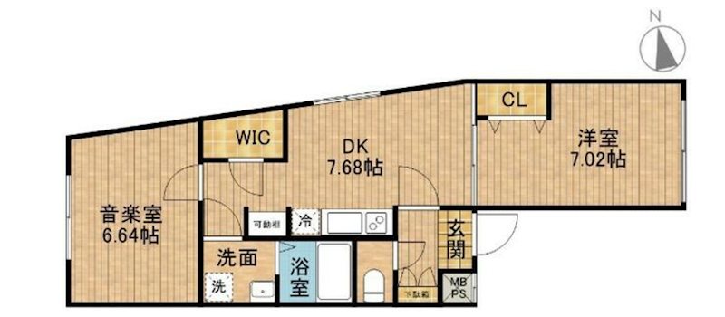 板橋区大山金井町楽器可（防音・管弦楽器・声楽・DTM）マンション 間取り