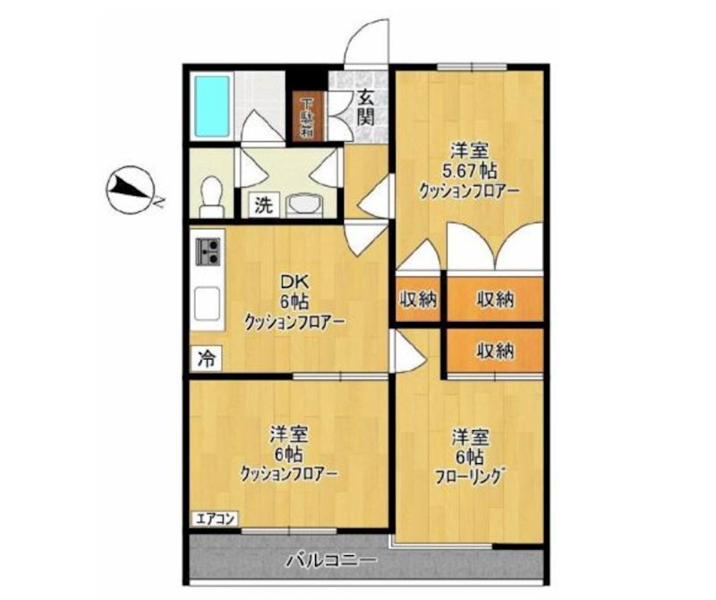 川崎市多摩区堰1丁目楽器可(ピアノ・弦・管楽器・声楽)マンション 間取り