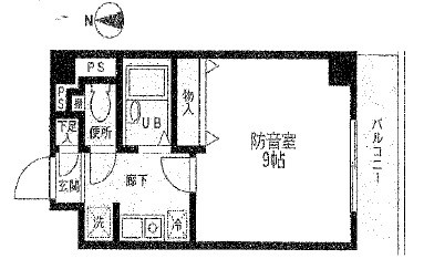 台東区谷中1丁目楽器可(防音・グランドピアノ・弦・管楽器)マンション 間取り