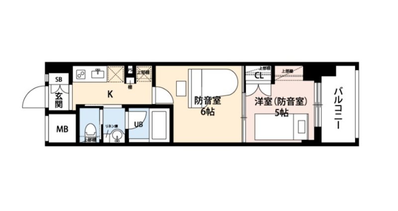 川崎市川崎区本町1丁目楽器可（防音・グランドピアノ・24時間演奏・弦管楽器・声楽・DTM）マンション 間取り