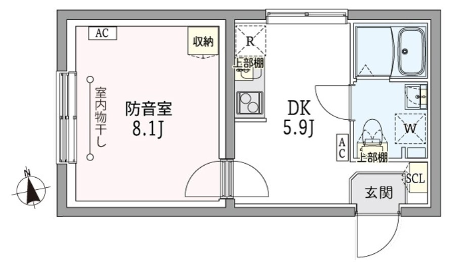 板橋区仲町楽器可(防音・グランドピアノ・弦管楽器・声楽・DTM)マンション 間取り