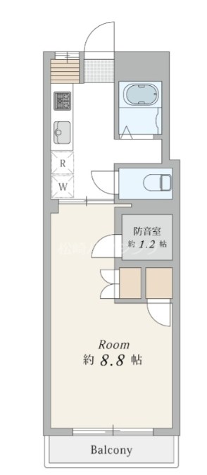 中野区中野　楽器可(防音・弦楽器・木管楽器・DTM)マンション 間取り