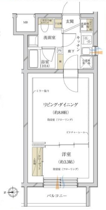 目黒区緑が丘2丁目楽器可(防音・24時間演奏・グランドピアノ・弦管打楽器・声楽・DTM)マンション 間取り