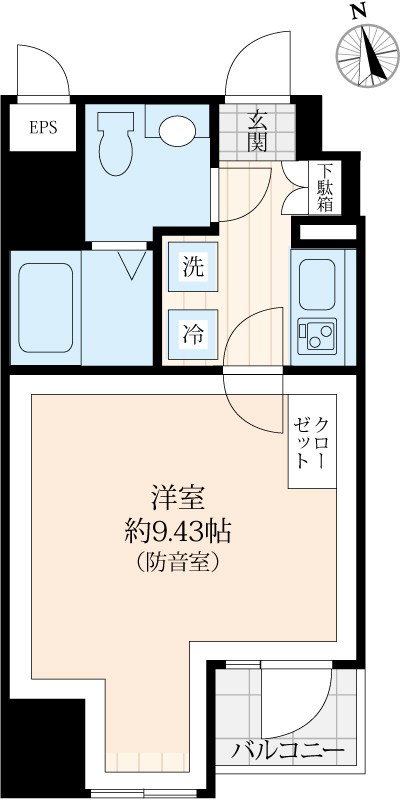 中央区湊2丁目楽器可(防音・24時間演奏・ピアノ・弦管楽器・声楽)マンション♪24時間演奏可能な防音マンション 間取り