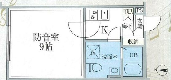 練馬区豊玉北１丁目楽器可（防音・24時間演奏・ピアノ・弦管楽器・声楽・DTM）マンション 間取り