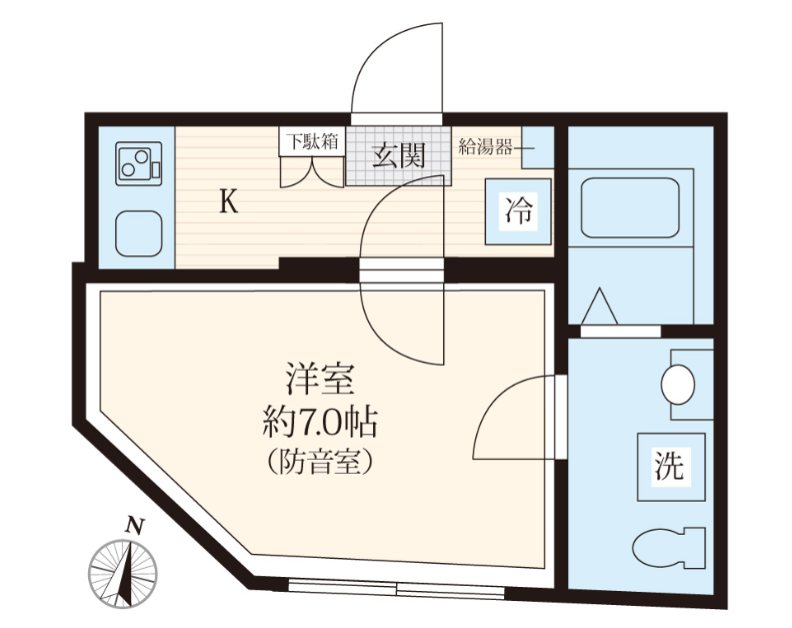 板橋区板橋2丁目楽器可(防音・24時間演奏・グランドピアノ・弦管楽器・声楽)新築マンション 間取り