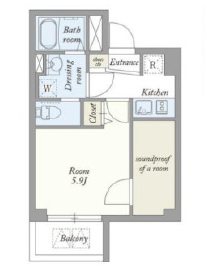 【防音】b'CASA Yokohama Higashi 間取り