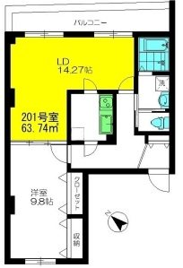 大田区南雪谷1丁目楽器可（グランドピアノ）マンション 間取り