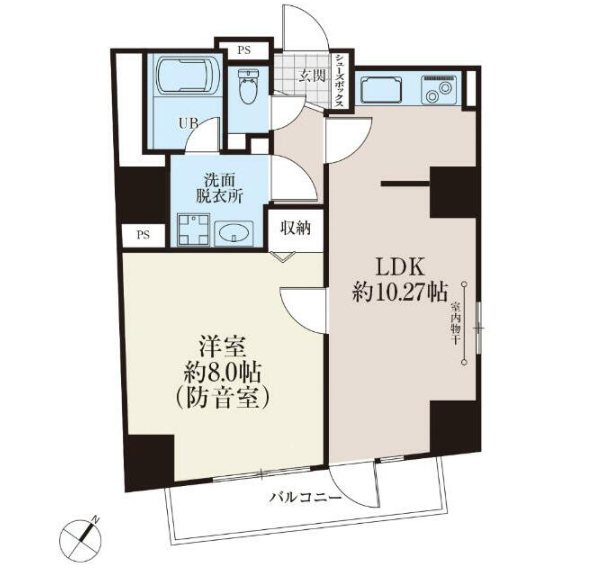 文京区白山1丁目楽器可(防音・24時間演奏可能・グランドピアノ・弦・管楽器・声楽)マンション 間取り