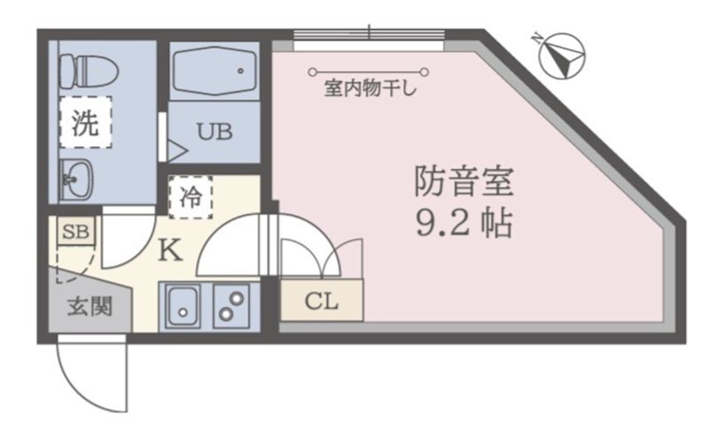 杉並区上荻1丁目楽器可(防音・24時間演奏・電子ピアノ・弦管楽器・声楽・DTM)マンション 間取り