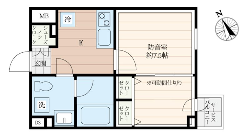 練馬区豊玉北2丁目楽器可(防音・グランドピアノ・弦・木・金管楽器・声楽・DTM)マンション 間取り