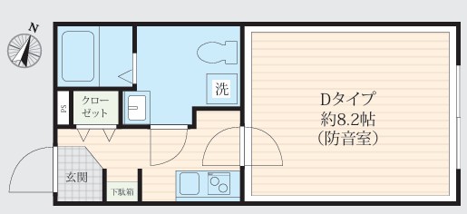 中野区弥生町3丁目楽器可（防音・24時間演奏・ピアノ・弦管楽器・声楽・DTM）マンション 間取り