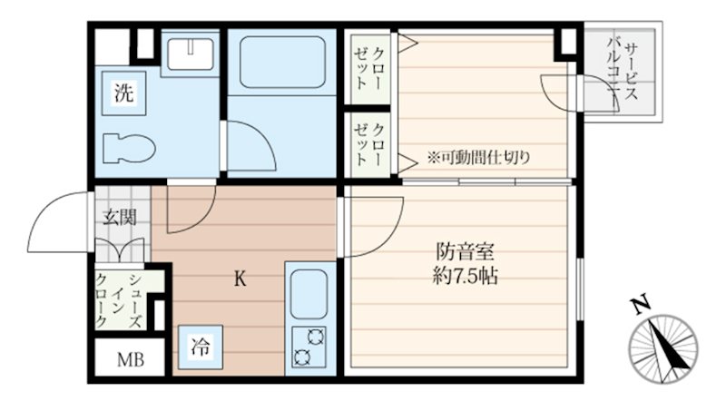 練馬区豊玉北2丁目楽器可(防音・グランドピアノ・弦・木・金管楽器・声楽・DTM)マンション 間取り