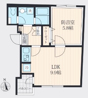 板橋区大山金井町楽器可（防音・24時間演奏・グランドピアノ・管弦楽器・声楽・DTM）マンション 間取り