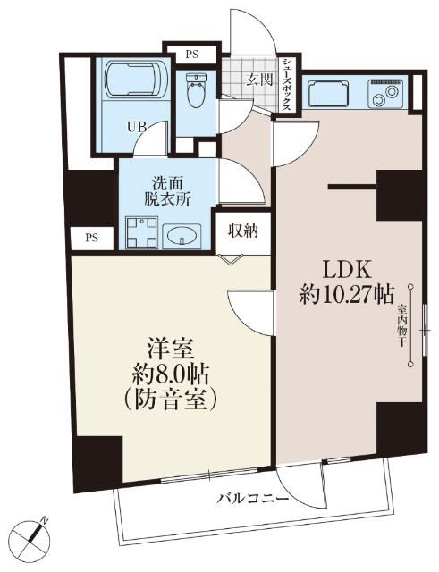文京区白山1丁目楽器可(防音・24時間演奏可能・グランドピアノ・弦・管楽器・声楽)マンション 間取り