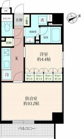 中野区新井2丁目楽器可(防音・24時間演奏可能・グランドピアノ・弦・管楽器・声楽)マンション 間取り