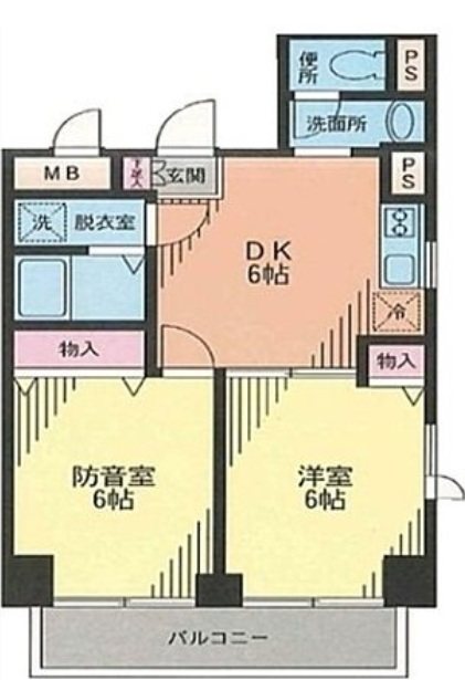 台東区谷中1丁目楽器可(防音・グランドピアノ・弦・管楽器・声楽)マンション 間取り