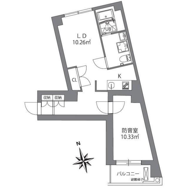 新宿区大京町楽器可(防音・24時間演奏・ピアノ・弦管楽器・声楽)マンション 間取り