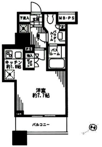 横浜市中区日本大通楽器可（ピアノ・ヴァイオリン・フルート）マンション 間取り