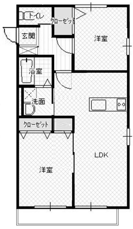 グランコート愛野 201号室 間取り