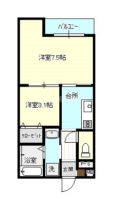 Prima Vista永昌東 305号室 間取り