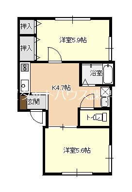 コーポ馬場Ｄ棟 D-1号室 間取り