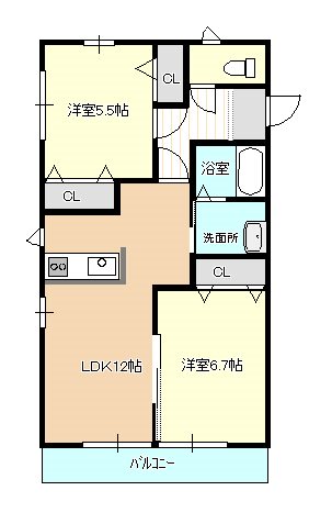 Heim　Luce Ⅱ 103号室 間取り