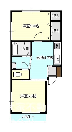 コーポ馬場C棟 間取り図