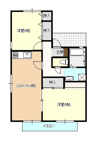 ハイカムール仲沖C棟 間取り図