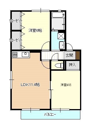 ハイカムール仲沖F棟 間取り図