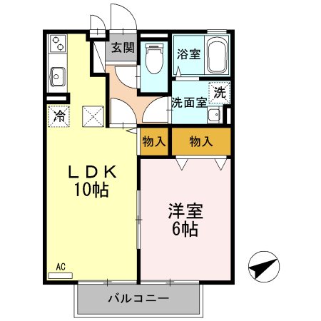 リヴィエールモナリエ 105号室 間取り