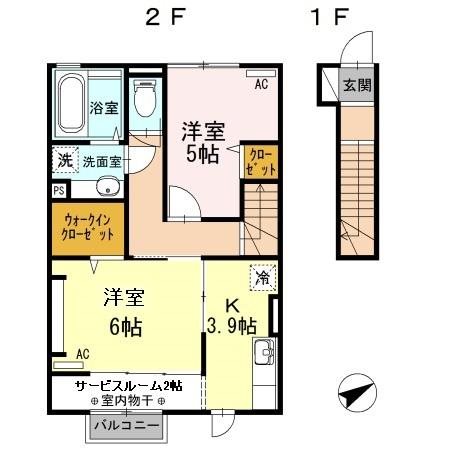 ラターシュ真城 202号室 間取り