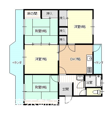 西諫早ハイツＣ 間取り図