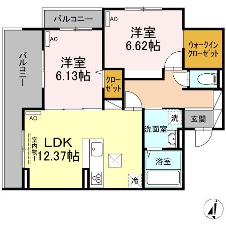 アリビオ 102号室 間取り