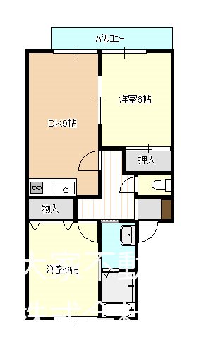 ハイカムール仲沖C棟 203号室 間取り