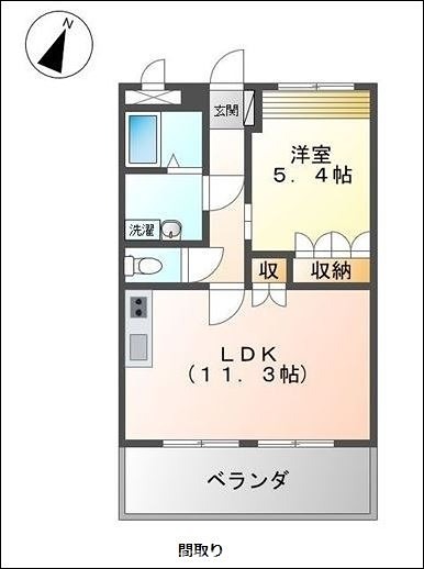 ベルメゾン久原 206号室 間取り