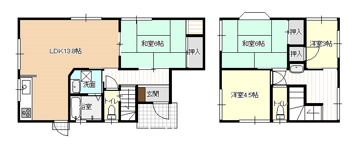 森貸一戸建  間取り図