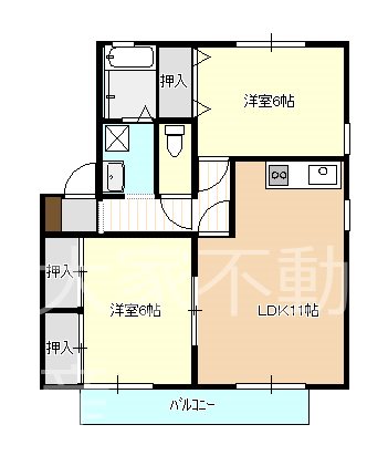 ハイカムール仲沖H棟 間取り図