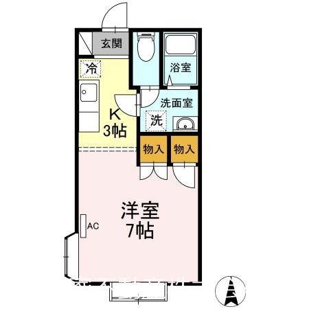 フラワーハイツ　Ｄ棟 間取り図